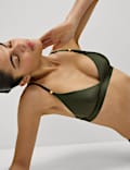 Padded Trim Detail Plunge Bikini Top
