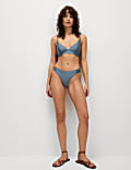 Padded Trim Detail Plunge Bikini Top
