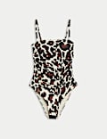 Tummy Control Printed Padded Bandeau Swimsuit