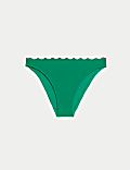 Neoprene Scallop High Leg Bikini Bottoms