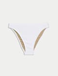 Neoprene Scallop High Leg Bikini Bottoms