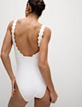 Neoprene Scallop Plunge Swimsuit