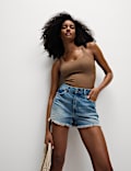 Textured Scoop Neck Cross Back Swimsuit