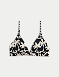 Printed Padded Plunge Bikini Top