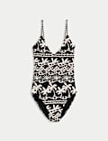 Printed Padded Plunge Swimsuit