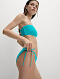 Textured Tie Side Bikini Bottoms