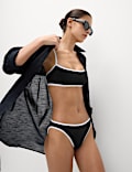 Contrast Trim Scoop Neck Bikini Top