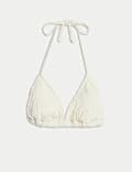 Haut de bikini triangle à motif jacquard