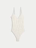Jacquard Plunge Swimsuit