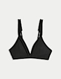 Pleated Detail Plunge Bikini Top