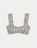 Floral Padded Sweetheart Neck Bikini Top