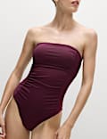 Tummy Control Ruched Bandeau Swimsuit