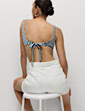 Gingham Tie Back Plunge Bikini Top