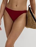 Ruched High Leg Bikini Bottoms
