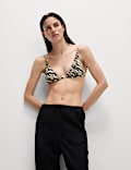 Animal Print Triangle Bikini Top