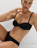 Textured V-Front Bikini Bottoms
