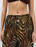 Printed Bubble Hem Beach Trousers