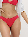 Sculpt Broderie Trim High Leg Bikini Bottoms