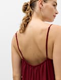 Tie Front Strappy Mini Slip Dress