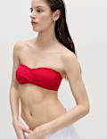 Padded Twist Front Bandeau Bikini Top
