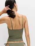 Bead Detail Scoop Neck Tankini Top