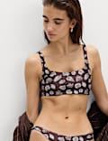 Printed Scoop Neck Bikini Top