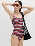 Printed Scoop Neck Swimsuit