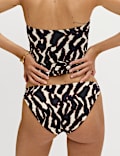 Printed High Leg Bikini Bottoms