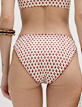 Printed Whipstitch High Leg Bikini Bottoms