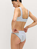 Printed Whipstitch High Leg Bikini Bottoms