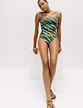 Tummy Control Printed Ruched Tankini