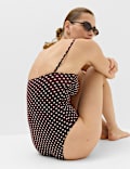 Maillot de bain bandeau &agrave; pois