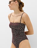 Maillot de bain bandeau &agrave; pois