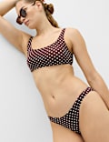 Polka Dot High Leg Bikini Bottoms