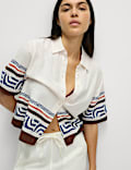Linen Rich Printed Top