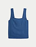 Linen Rich Square Neck Vest Top