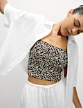 Pure Cotton Textured Collared Beach Shirt