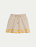 Pantalones cortos playeros de algodón en jacquard