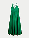 Pure Cotton Strappy V-Neck Midaxi Beach Dress