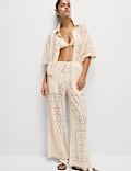 Pure Cotton Crochet Beach Trousers