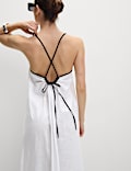 Pure Cotton Square Neck Maxi Beach Dress