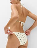 Floral Tie Side High Leg Bikini Bottoms