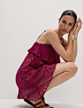 Cotton Rich Printed Mini Beach Dress