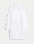 Pure Cotton Knot Front Relaxed Beach Shirt