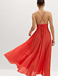 Pure Cotton Strappy V-Neck Maxi Beach Dress