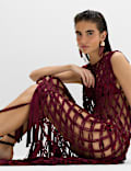 Macrame Sheer Maxi Beach Dress
