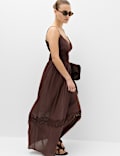 Pure Cotton Lace Insert Beach Dresses