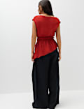 Linen Rich Slash Neck Top