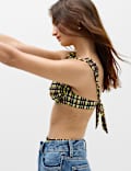 Checked Padded Wired Bikini Top