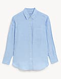 Pure Linen Collared Relaxed Shirt